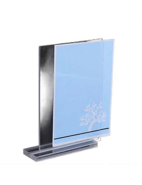 A4 Double-Sided Transparent Acrylic Vertical Display Stand