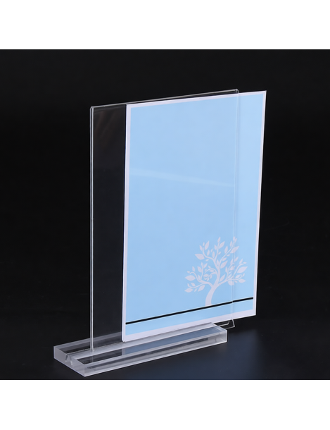 A4 Double-Sided Transparent Acrylic Vertical Display Stand