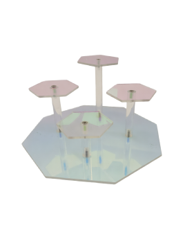 Acrylic Colorful 4-Slot Display Stand, Transparent Storage Rack.