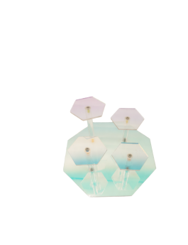 Acrylic Colorful 4-Slot Display Stand, Transparent Storage Rack.