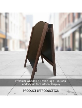 Wooden Double-Sided Blackboard Display Stand