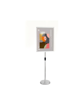 A4 Silver Rounded Corners Stainless Steel Sign/Display Stand